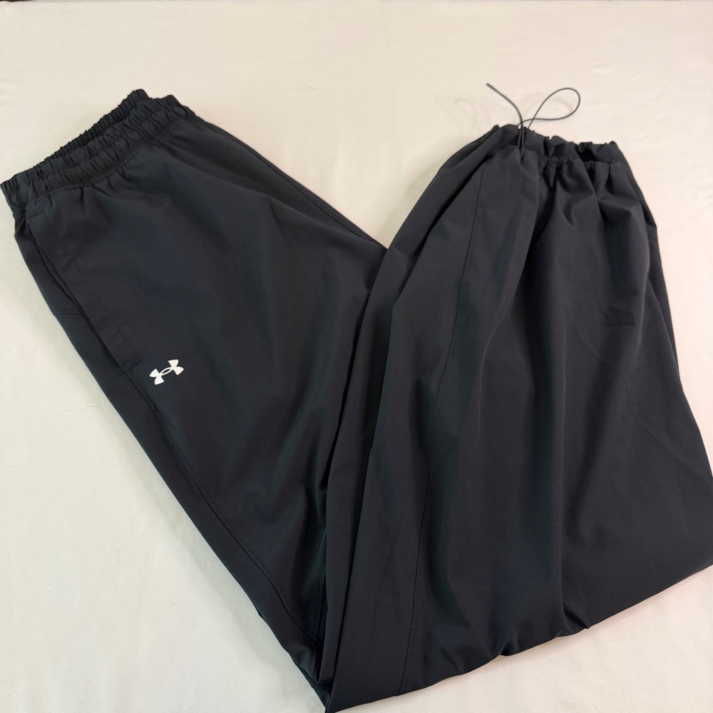 Under Armour Mens Black Athletic Jogger Pants Bungee Hem Size Medium
